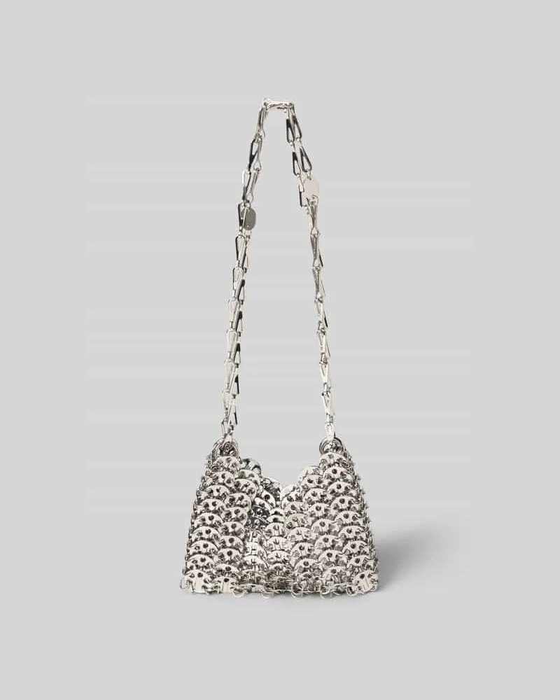 Paco Rabanne Crossbody Bag mit Label-Details Silber