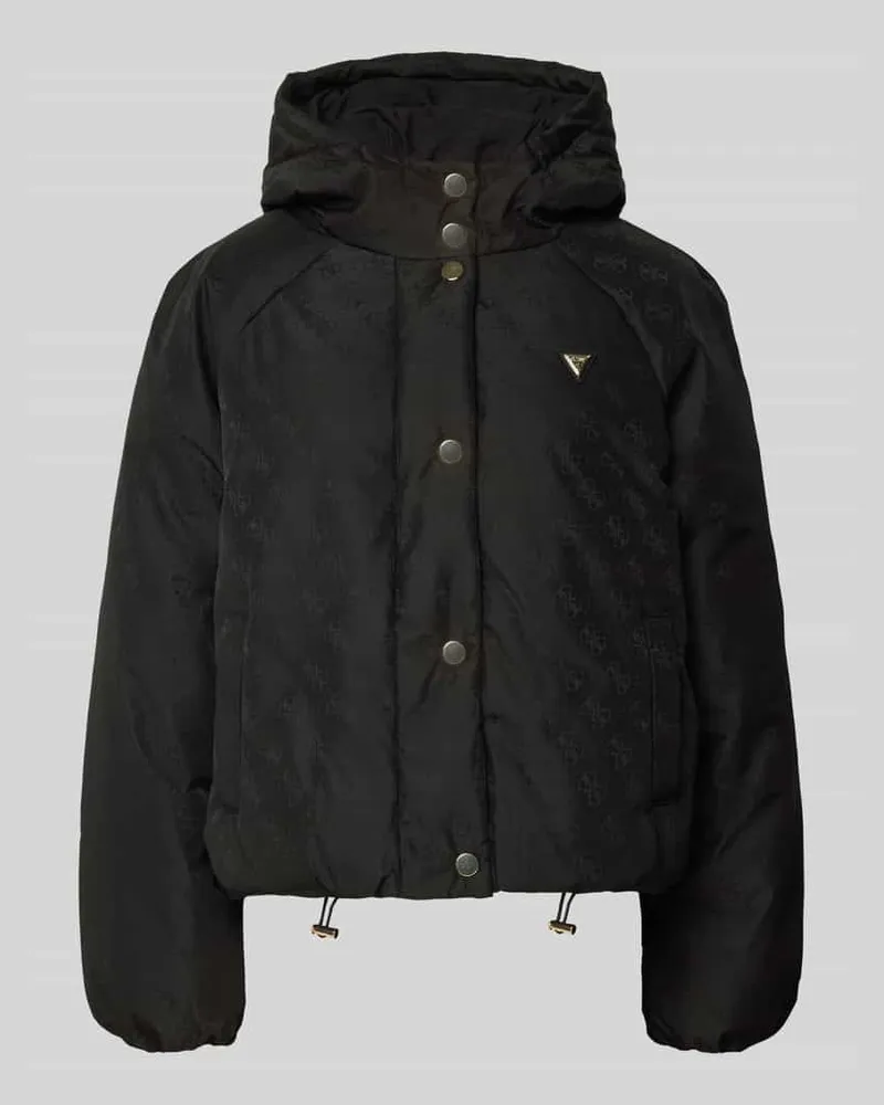 Guess Regular Fit Jacke mit Logo-Applikation Modell 'Boxy Black