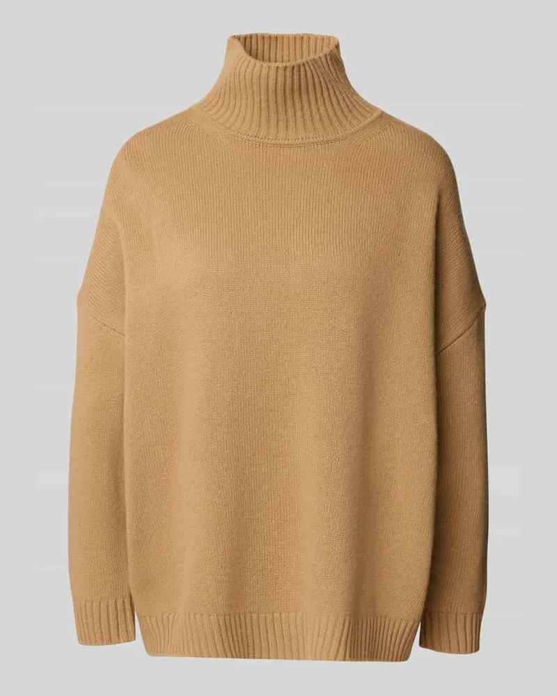 Max Mara Oversized Rollkragenpullover aus reiner Schurwolle Modell 'BORGIA Camel