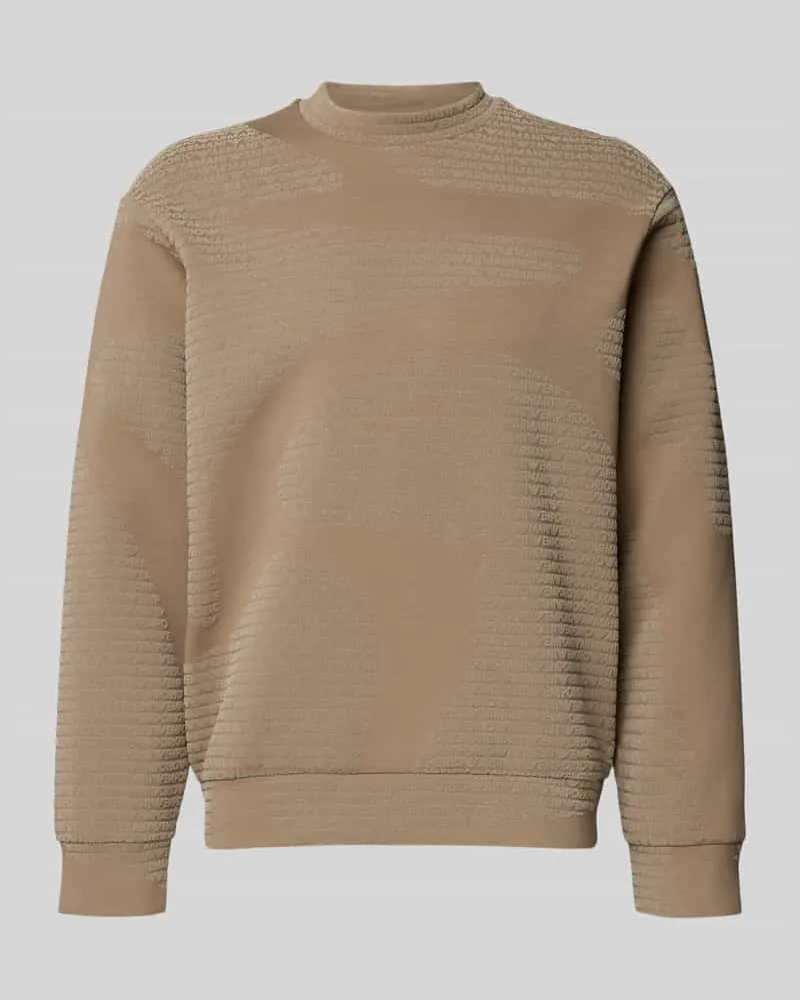 Emporio Armani Sweatshirt mit Strukturmuster Taupe