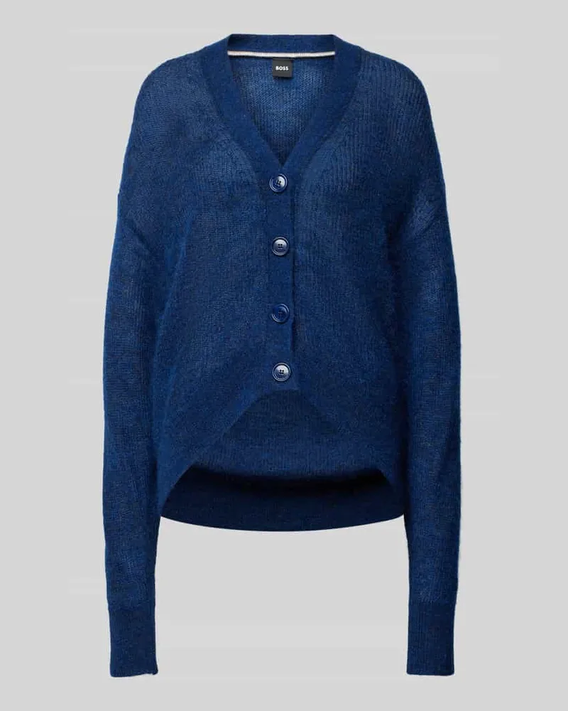 HUGO BOSS Strickjacke mit Knopfleiste Modell 'Fariete Marine