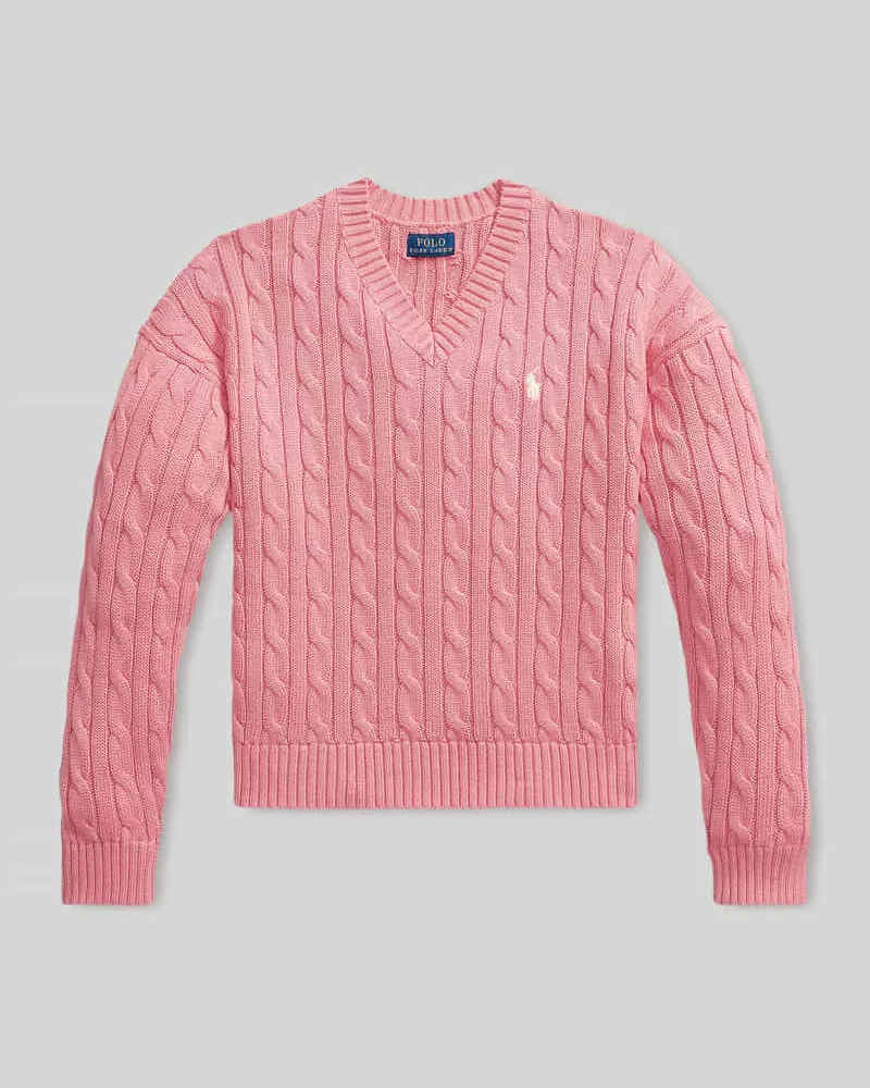 Ralph Lauren Regular Fit Strickpullover aus reiner Baumwolle Altrosa