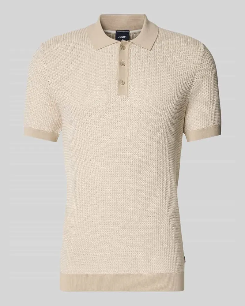 JOOP! Slim Fit Poloshirt mit Strukturmuster Modell 'Brianoro Beige