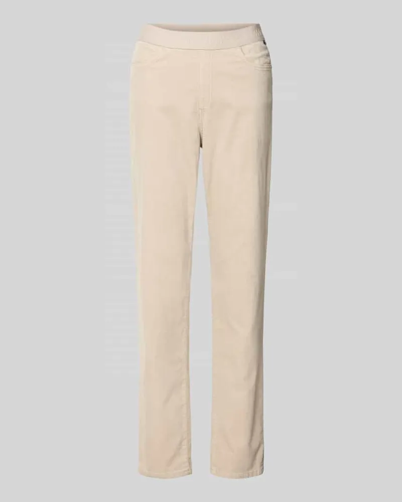 Marc Cain Stoffhose mit elastischem Logo-Bund Sand