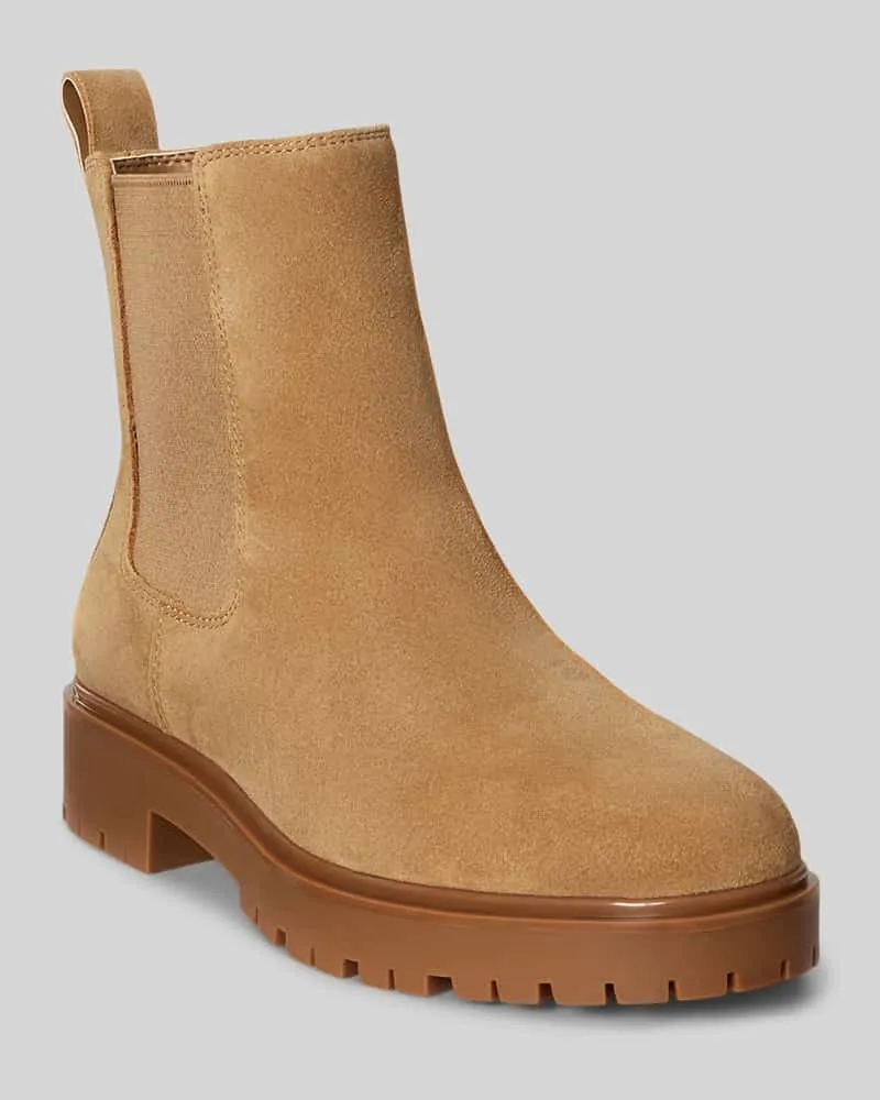 Ralph Lauren Stiefeletten aus echtem Leder mit Logo-Detail Sand