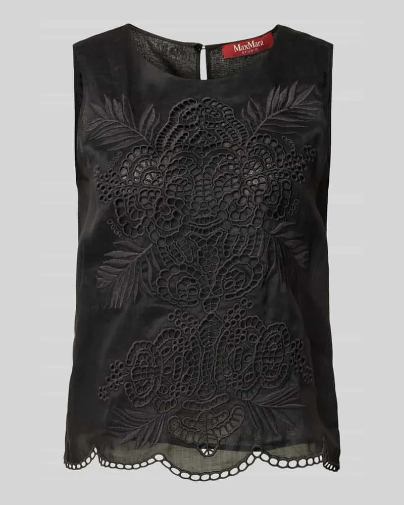 Max Mara Tanktop mit Zierbesatz Modell 'EFESO Black