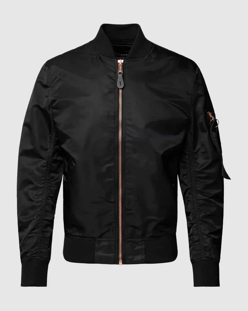 Alpha Industries Bomberjacke mit Stehkragen Modell 'MA-1 Black