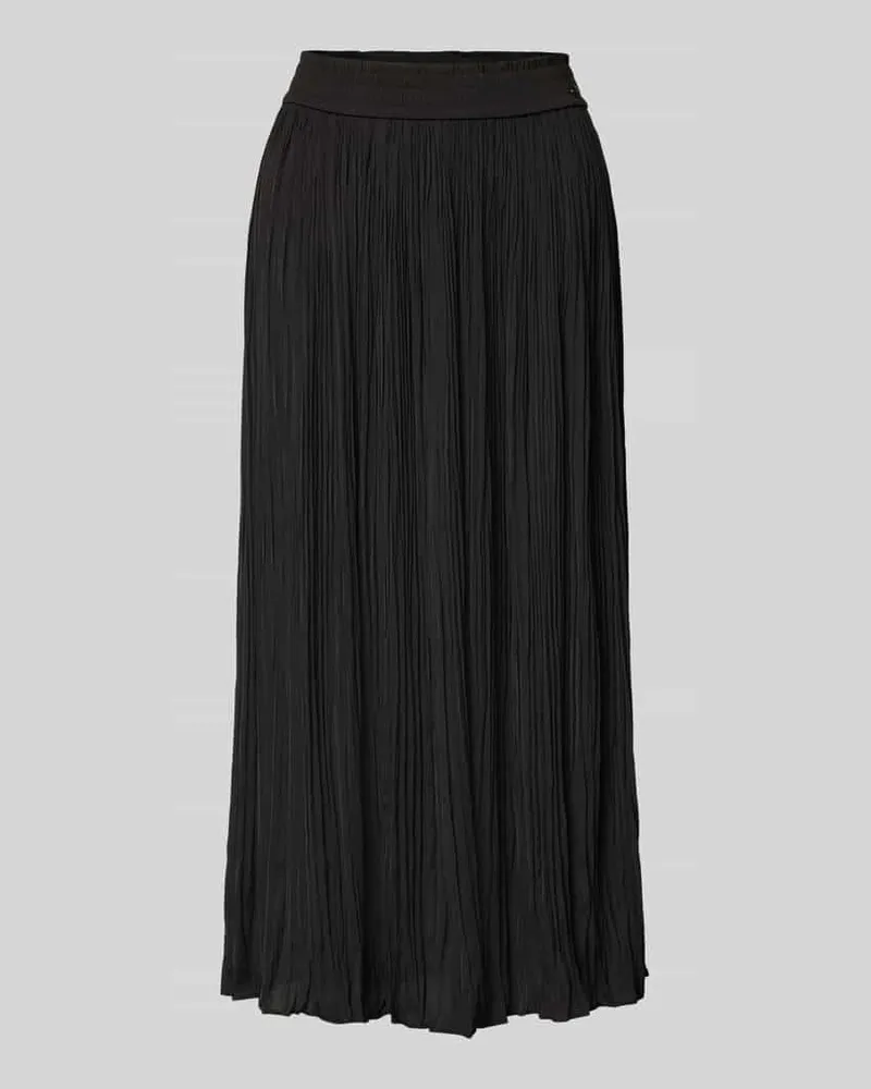 Marc Cain Midirock mit Plisseefalten Black