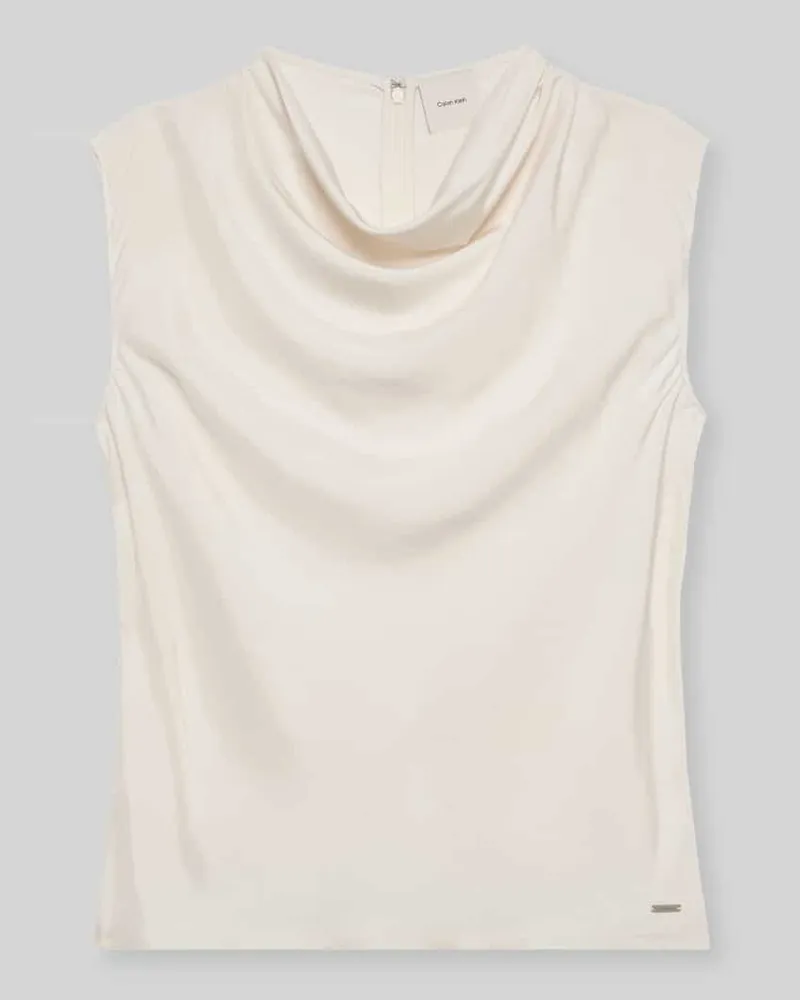 Calvin Klein Regular Fit Blusentop aus Viskose Sand
