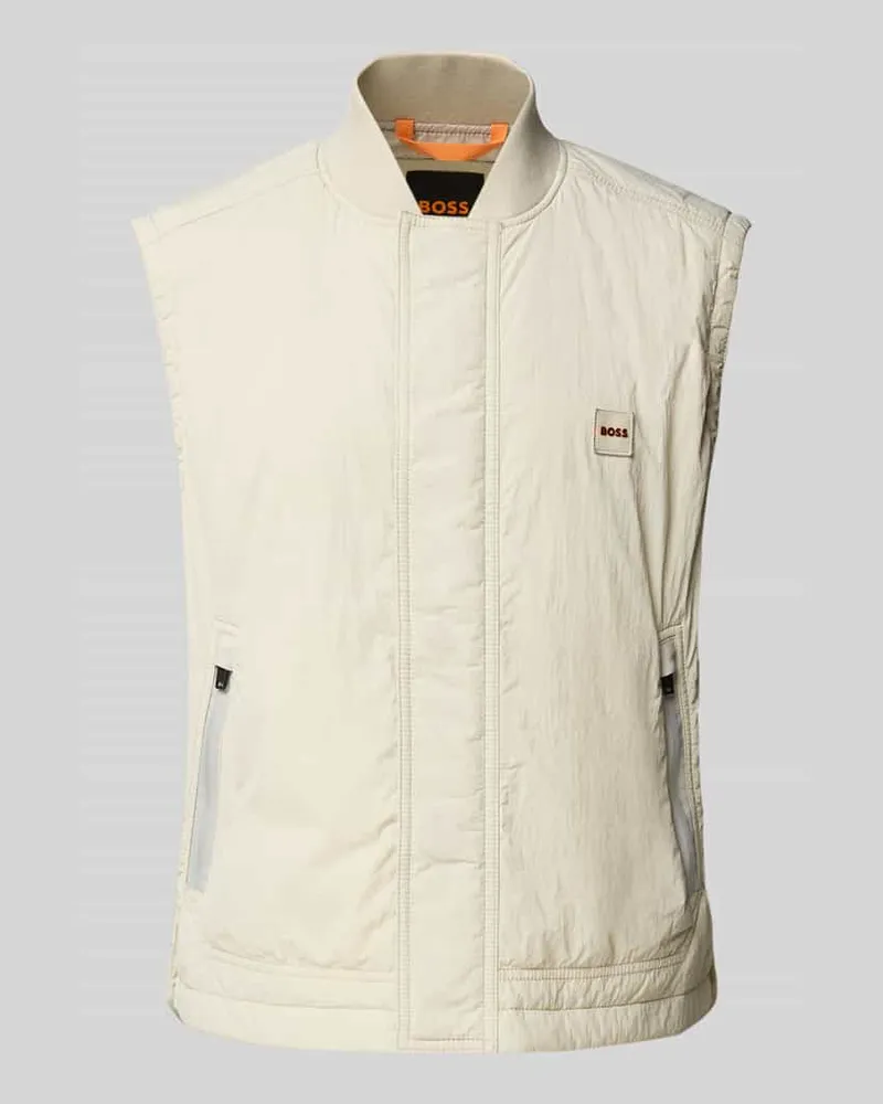 HUGO BOSS Relaxed Fit Outdoor-Weste mit verdecktem Reißverschluss Sand