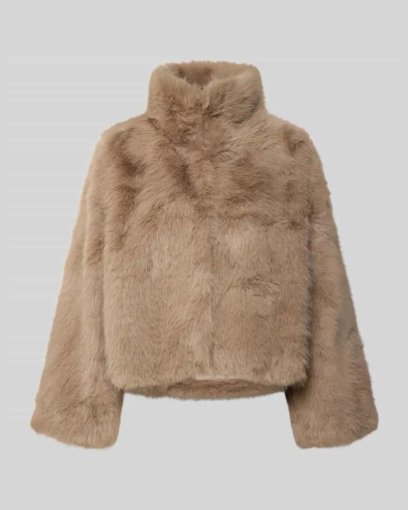 My Essential Wardrobe Jacke aus Kunstfell mit Stehkragen Modell 'Alexa Beige