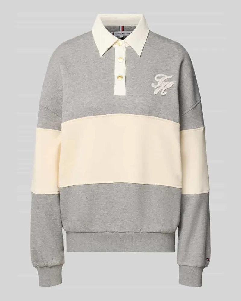 Tommy Hilfiger Relaxed Fit Sweatshirt aus Baumwoll-Mix Hellgrau