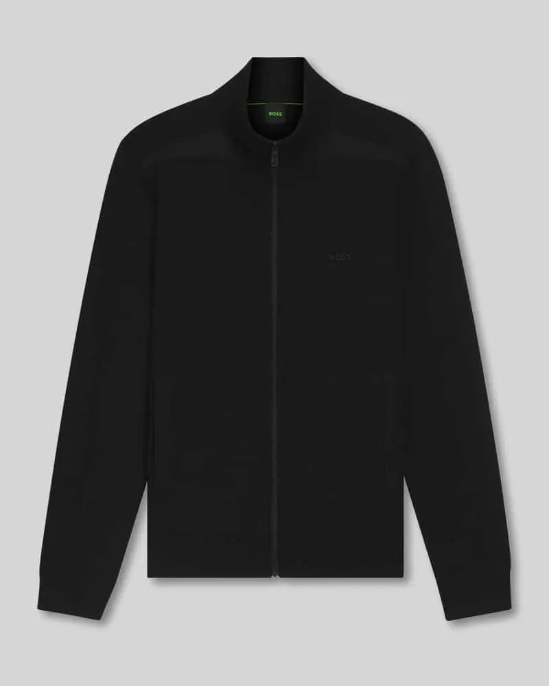 HUGO BOSS Regular Fit Sweatjacke aus Viskose-Mix Modell 'KN_LEAGUE FZ Black