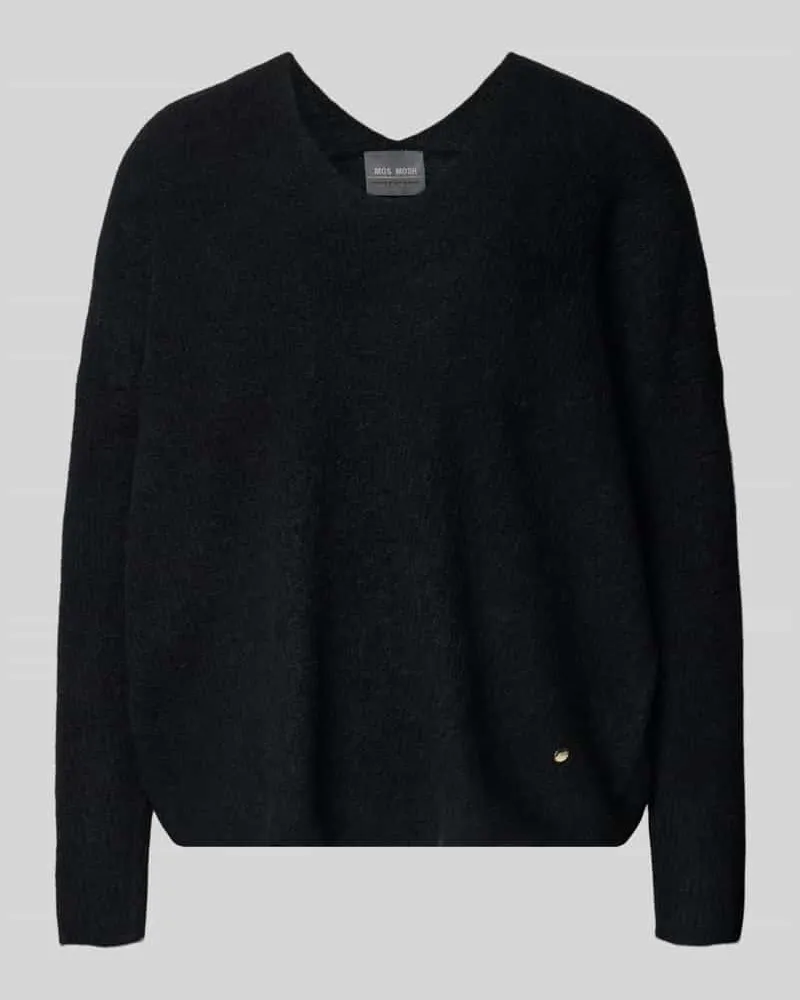 Mos Mosh Oversized Strickpullover mit gerippten Abschlüssen Modell 'THORA Black