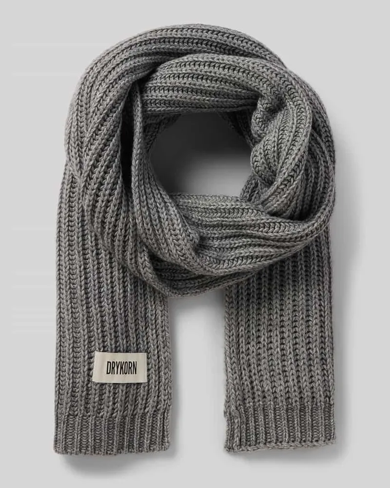 Drykorn Schal mit Label-Detail Modell 'CRONICA Mittelgrau