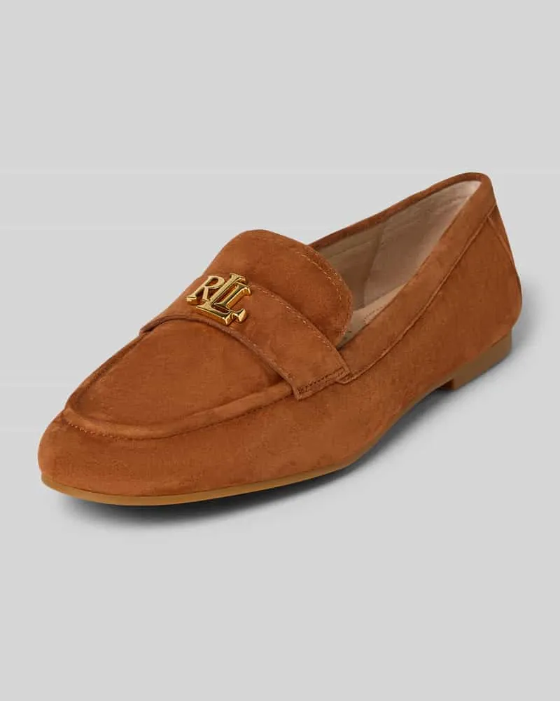 Ralph Lauren Loafer aus Leder mit Label-Applikation Modell 'AVERI III Camel