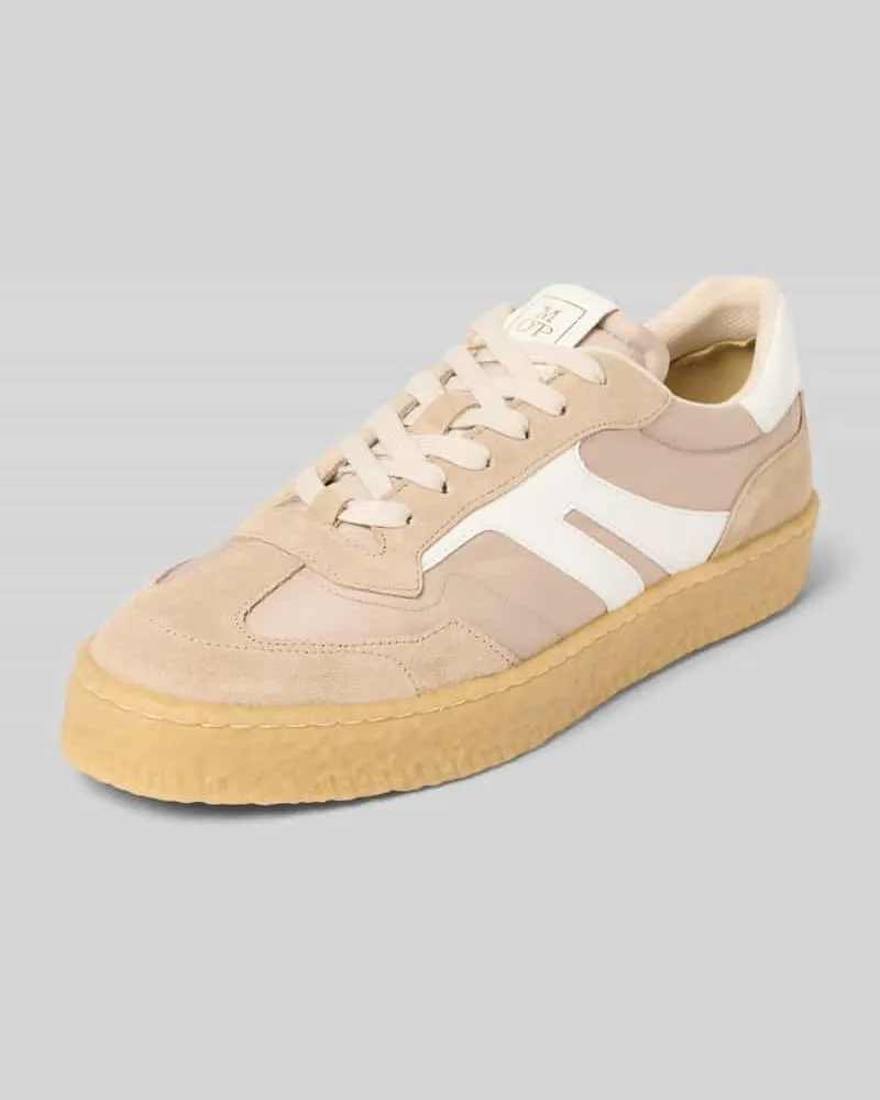 Marc O'Polo Low Top Sneaker aus echtem Leder-Textil-Mix Modell 'Cortney W2M Sand