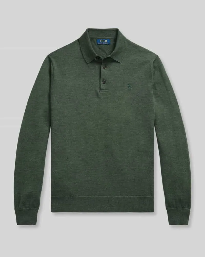 Ralph Lauren Regular Fit Pullover aus reiner Wolle Dunkelgruen
