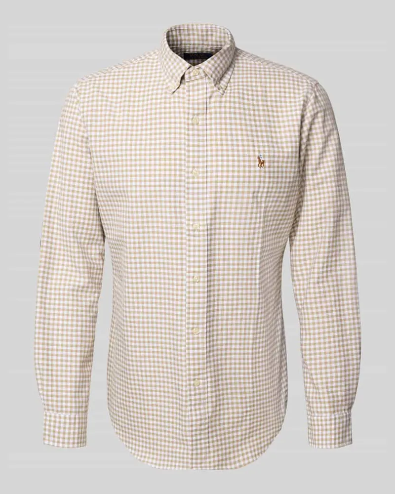 Ralph Lauren Regular Fit Freizeithemd mit Logo-Stitching Modell 'Cub Beige