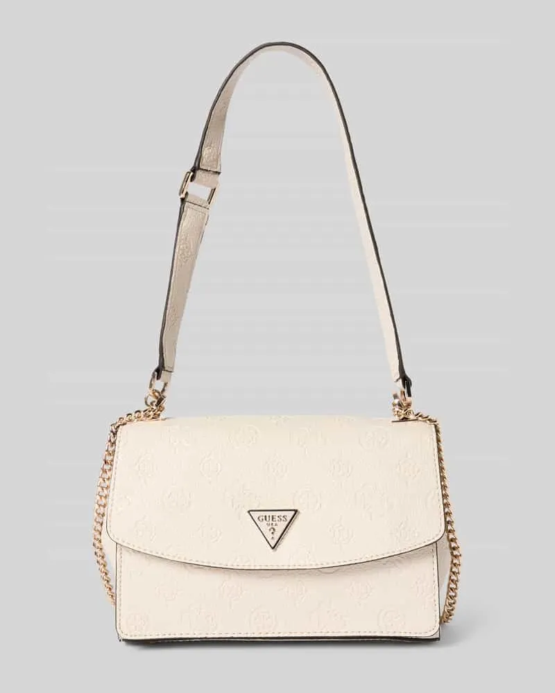 Guess Handtasche mit Label-Applikation Modell 'CRESIDIA II Offwhite