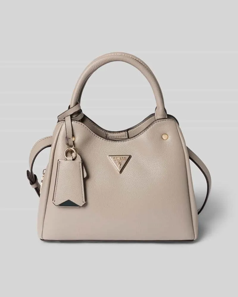 Guess Handtasche mit Label-Applikation Modell 'ECO MERIDIAN II Taupe