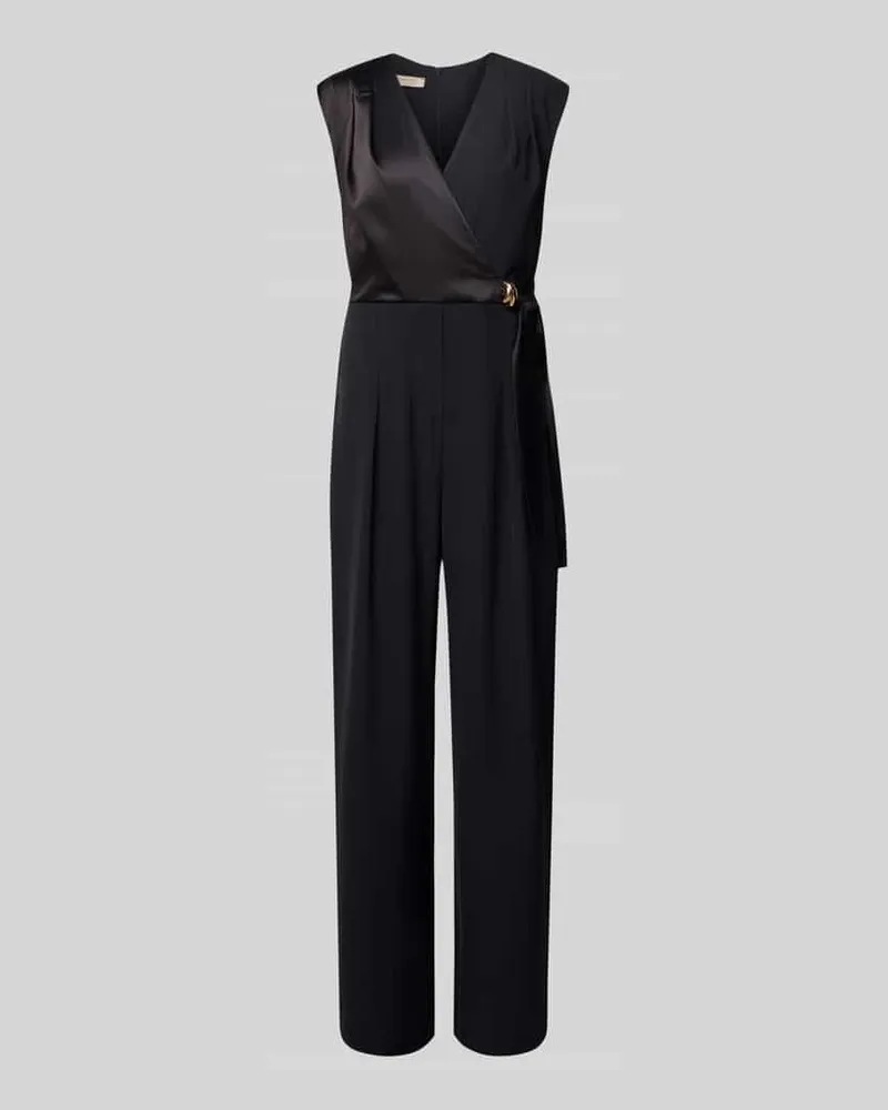Rinascimento Jumpsuit mit V-Ausschnitt Black