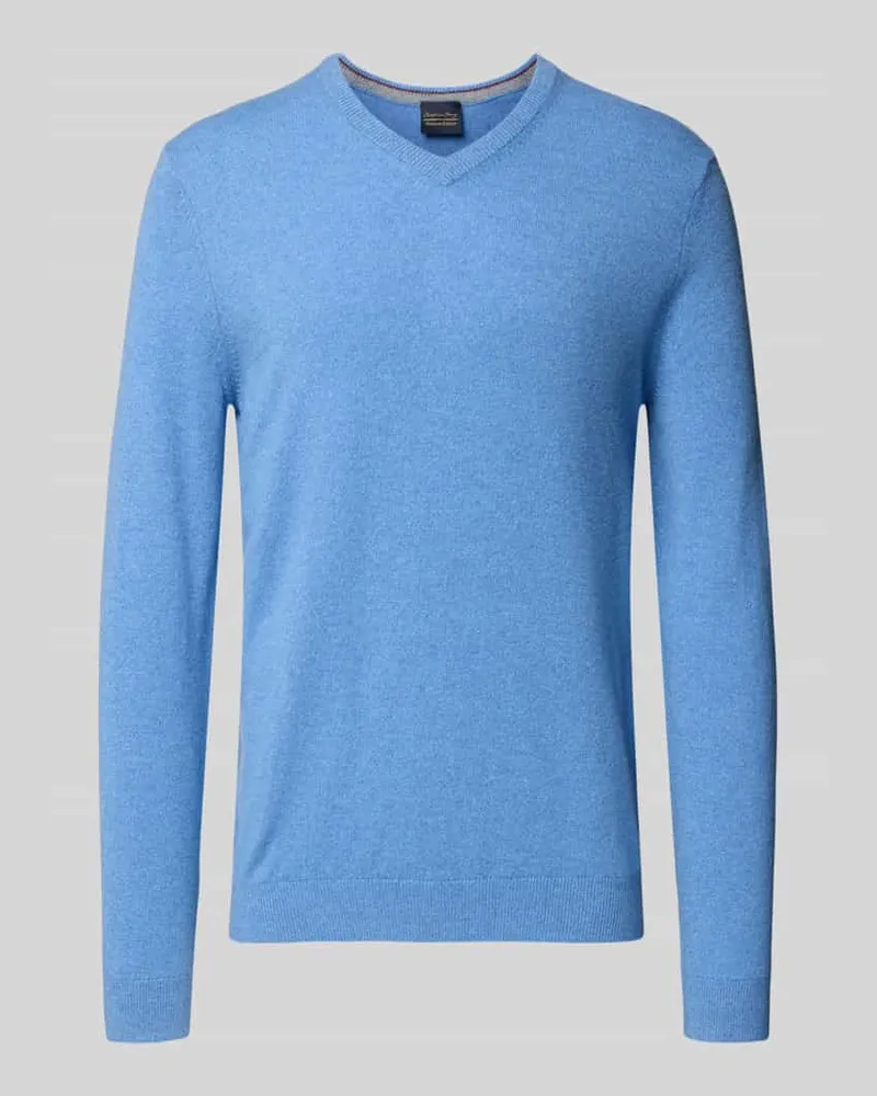 Christian Berg Kaschmirpullover mit V-Ausschnitt Hellblau