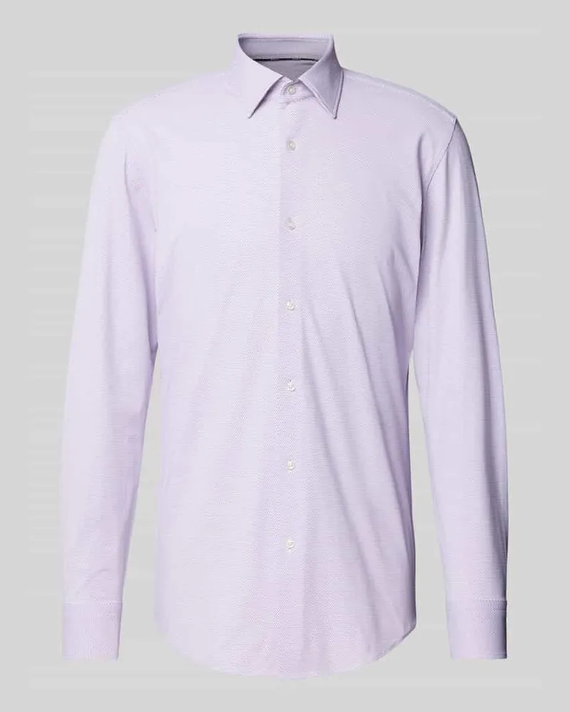 HUGO BOSS Slim Fit Business-Hemd mit Kentkragen Modell 'Hank Purple