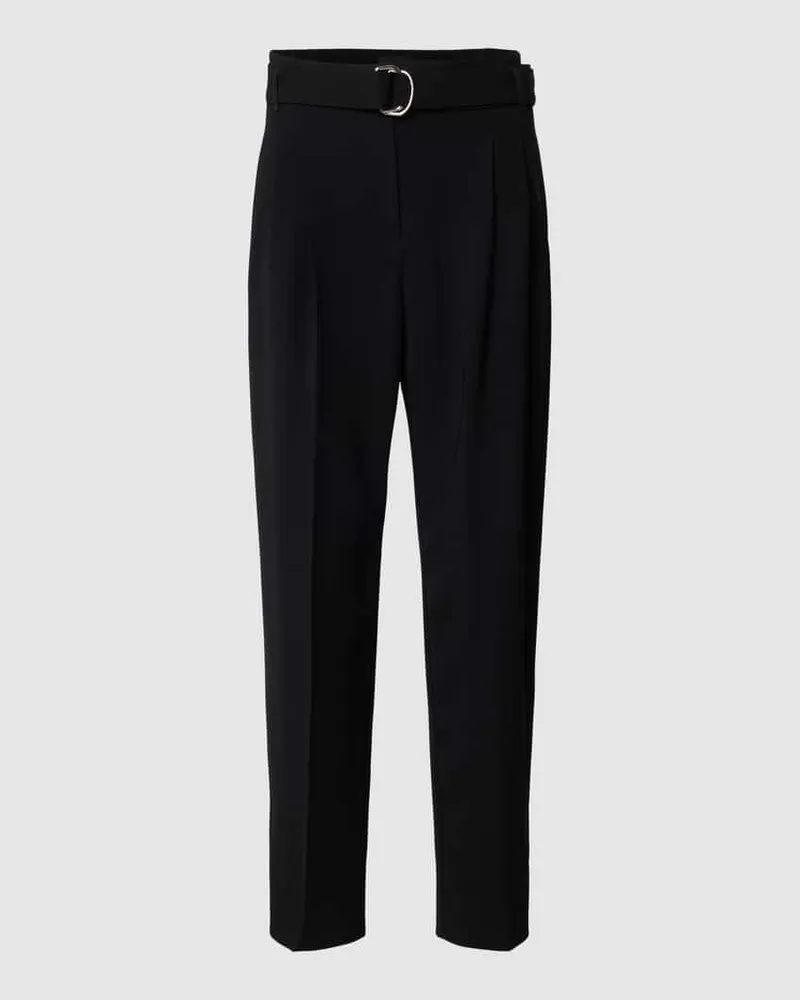 HUGO BOSS Regular Fit Stoffhose mit Gürtel Modell 'Tapiah Black