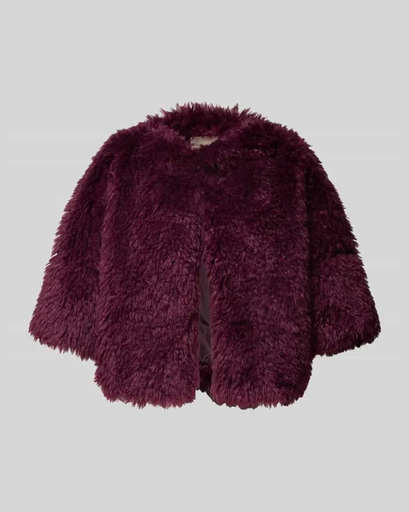 Rinascimento Jacke mit Kunstfellbesatz Bordeaux