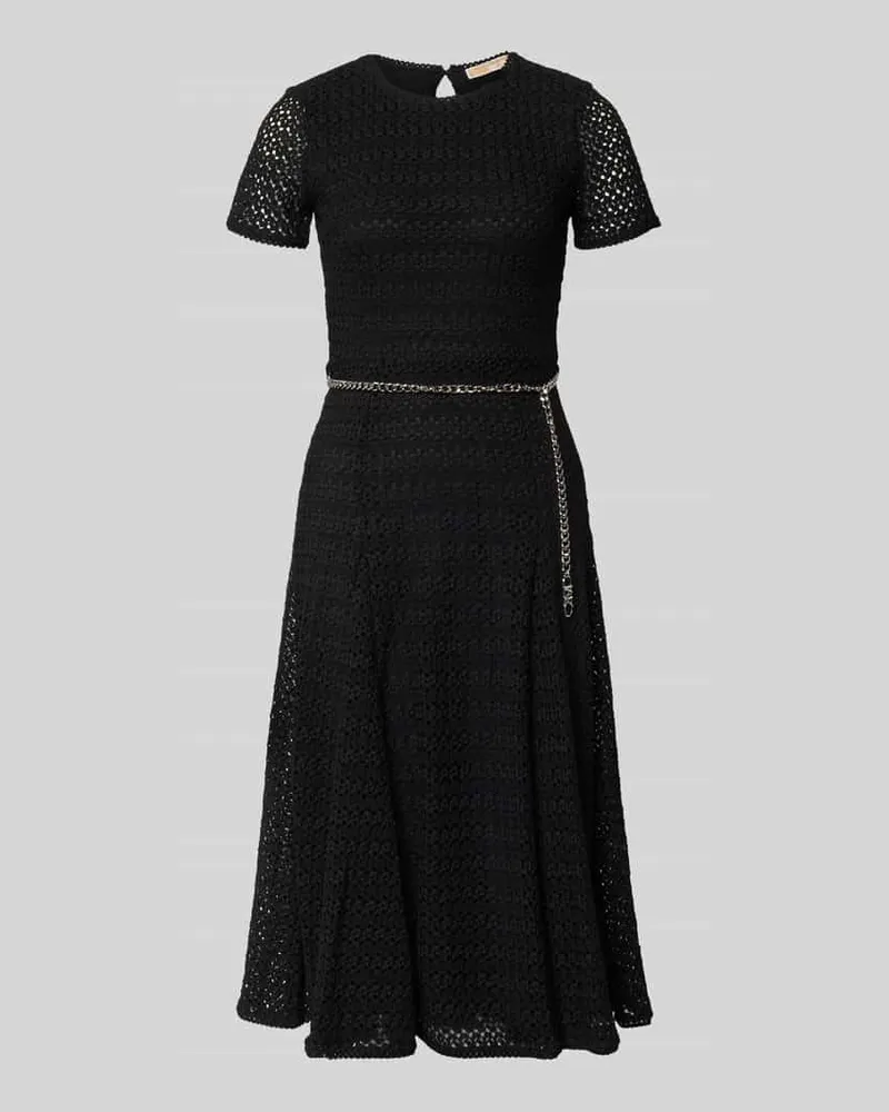 Michael Kors Midikleid mit Gürtel in Gliederketten-Optik Black