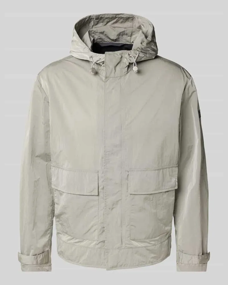 Marc O'Polo Regular Fit Parka aus wasserabweisendem Material mit Kapuze Mittelgrau