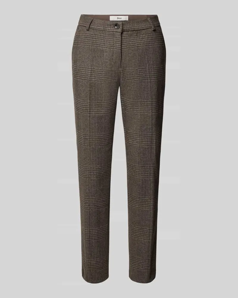 Brax Slim Fit schmale Hose mit Allover-Muster Modell 'STYLE.MARON S Dunkelbraun