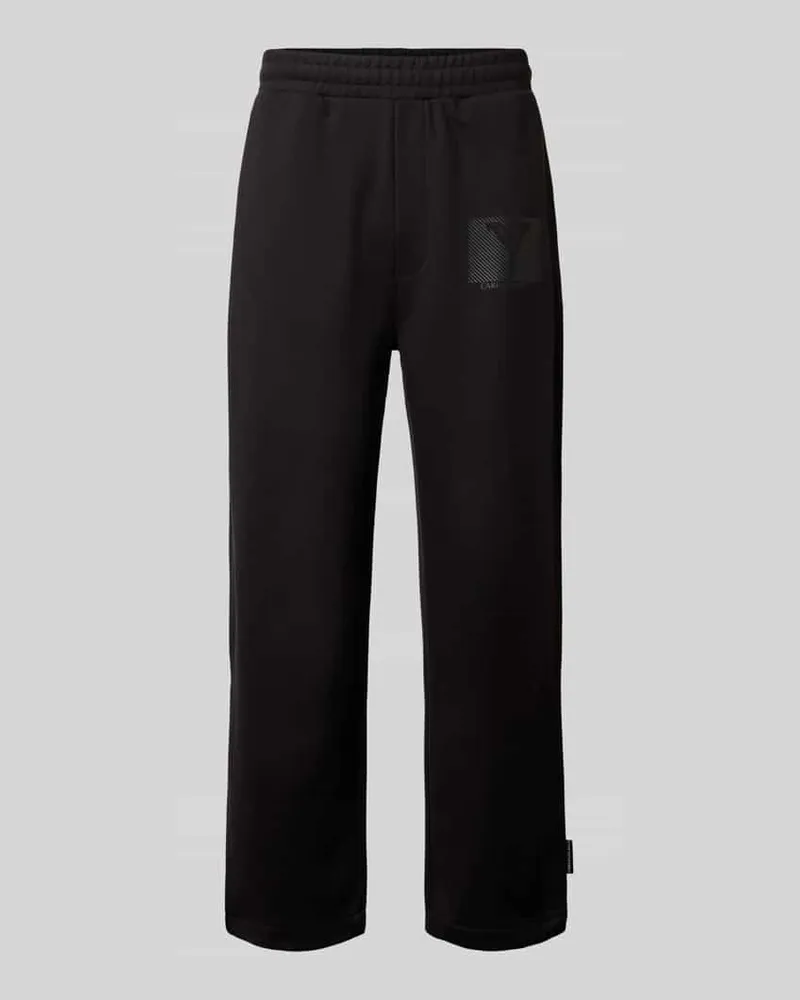 Carlo Colucci Wide Fit Sweatpants mit Logo-Print Black