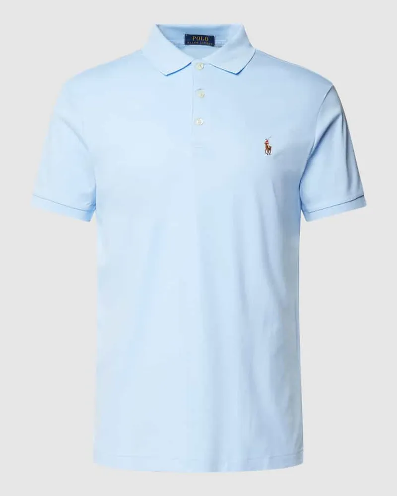 Ralph Lauren Poloshirt mit Label-Stitching Hellblau