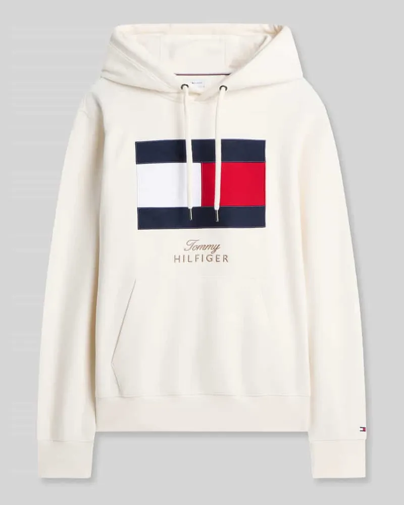 Tommy Hilfiger Hoodie mit Logo-Print Offwhite