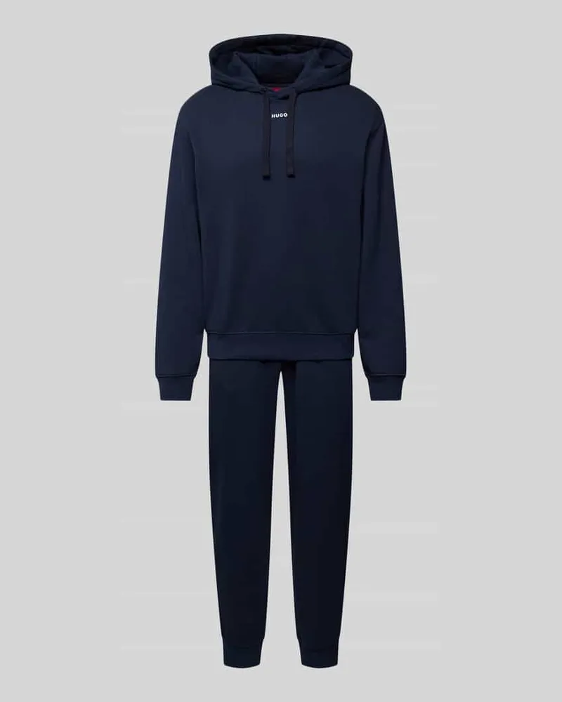 HUGO BOSS Set aus Hoodie und Sweatpants mit Logo-Print Modell 'DapoDayote Marine