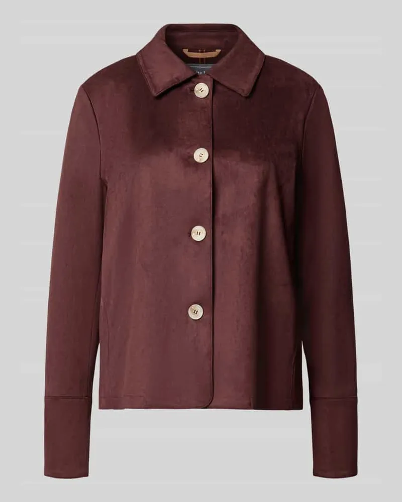 White Label Regular Fit Blazer in Velours-Optik Bordeaux