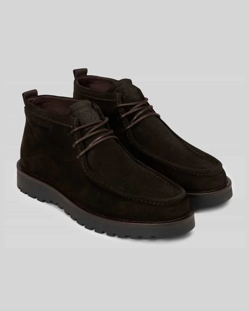 Marc O'Polo Boots aus Rindsvelours mit Profilsohle Dunkelbraun