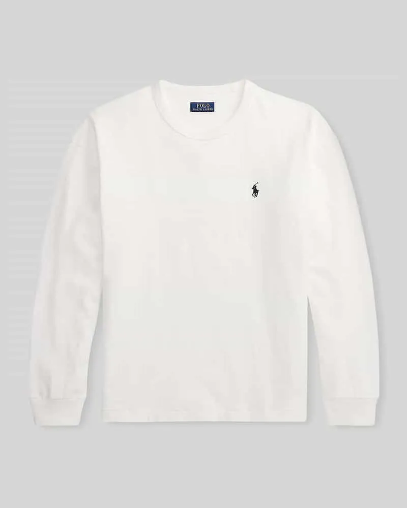 Ralph Lauren Relaxed Fit Langarmshirt aus reiner Baumwolle Weiss