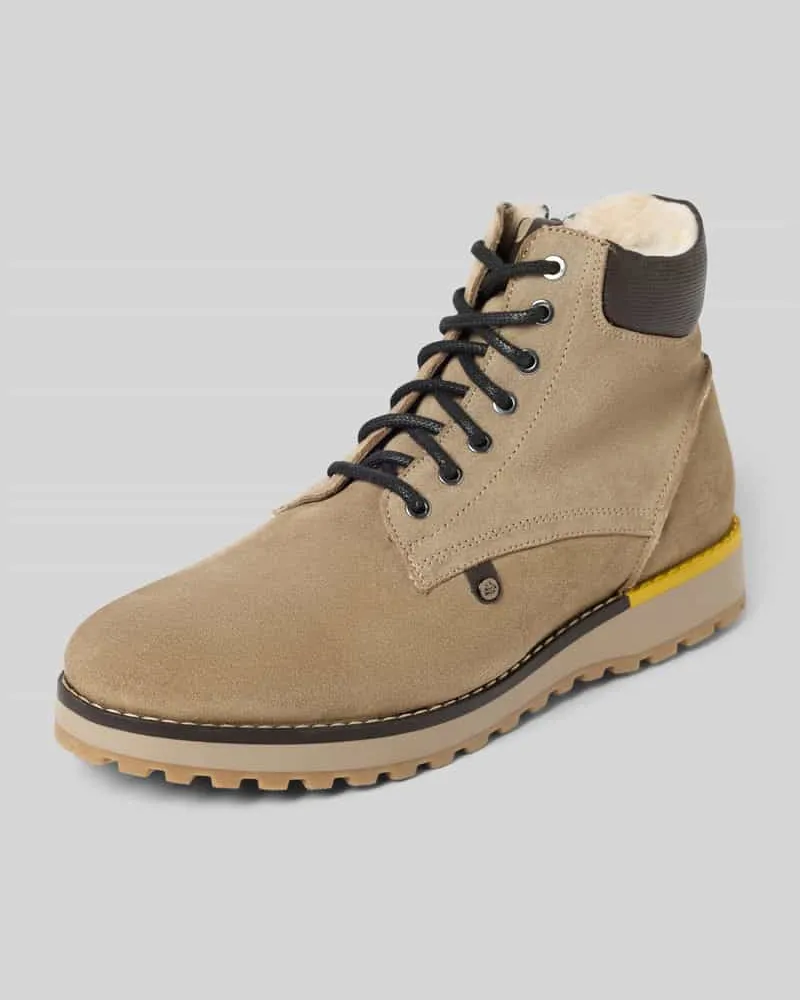 Bullboxer Boots aus Leder mit Reißverschluss Taupe