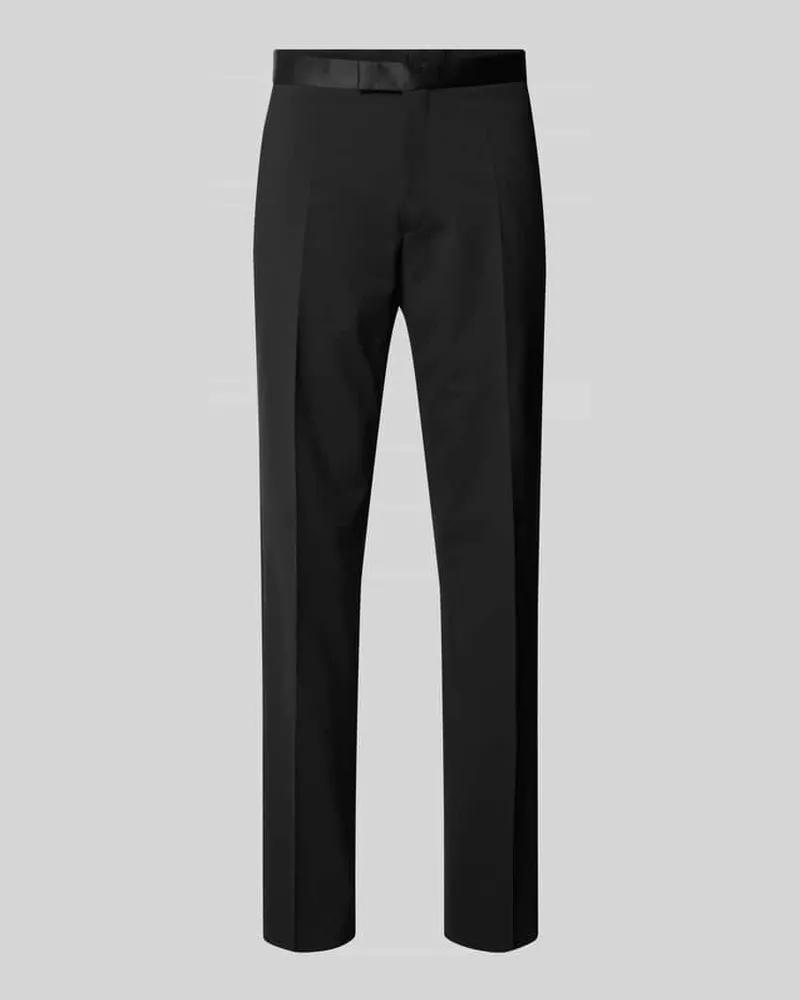 HUGO BOSS Regular Fit Anzughose aus Schurwoll-Mix Modell 'LEON Black