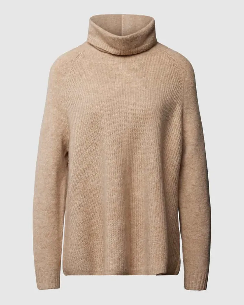 JcSophie Rollkragenpullover mit gerippten Abschlüssen Sand