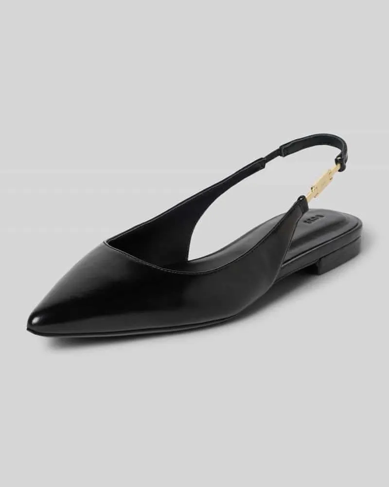 HUGO BOSS Ballerinas aus echtem Rindsleder Black