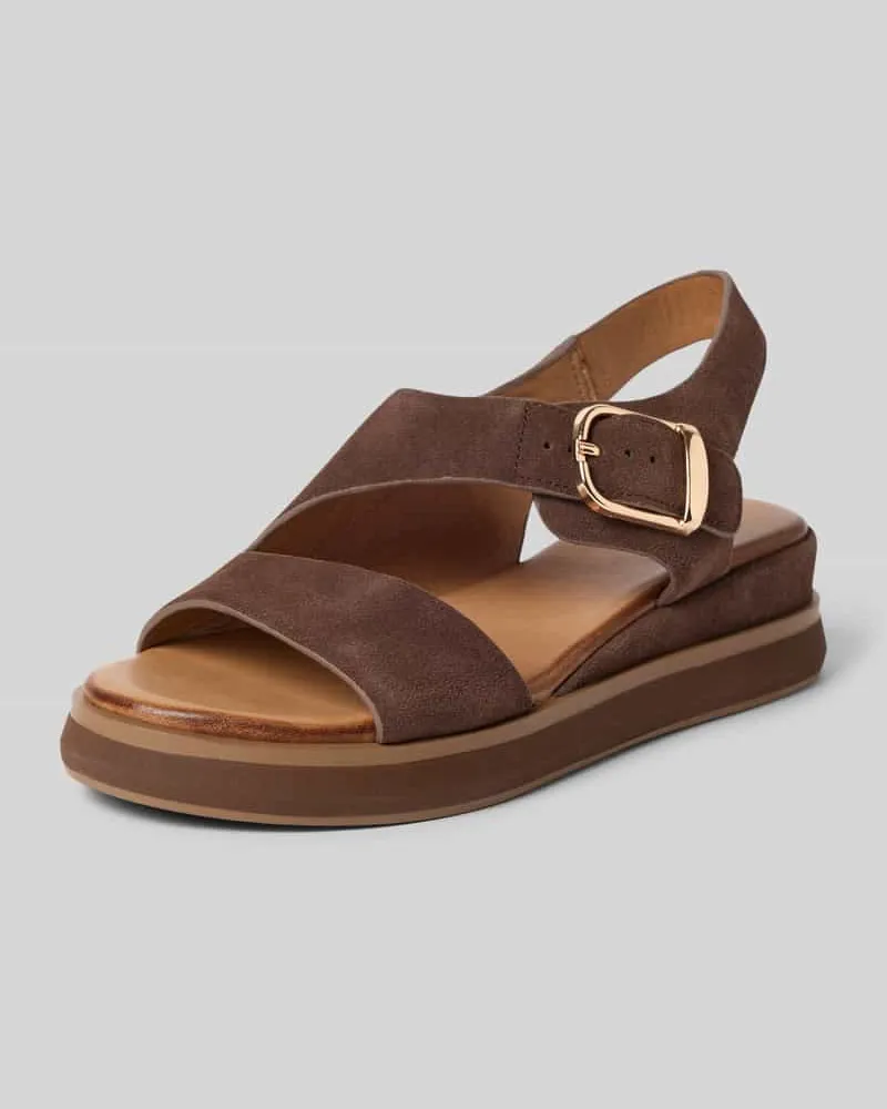 Inuovo Sandalen in Velours-Optik Dunkelbraun