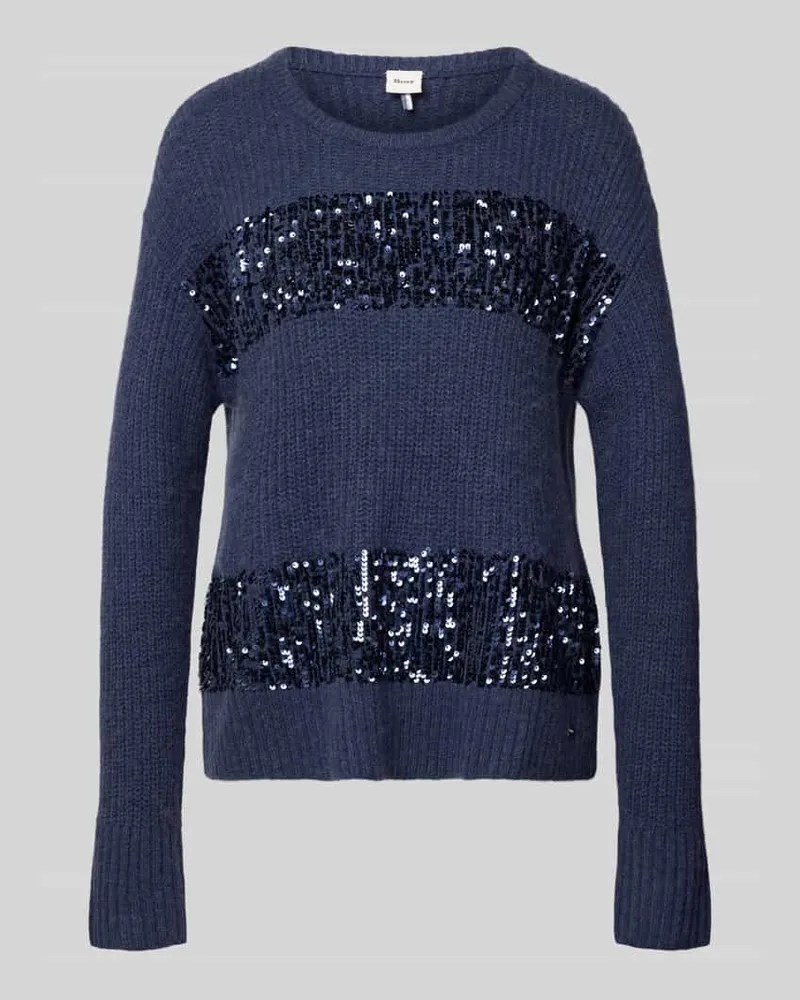 Brax Strickpullover mit Pailletten Modell 'LISA Dunkelblau