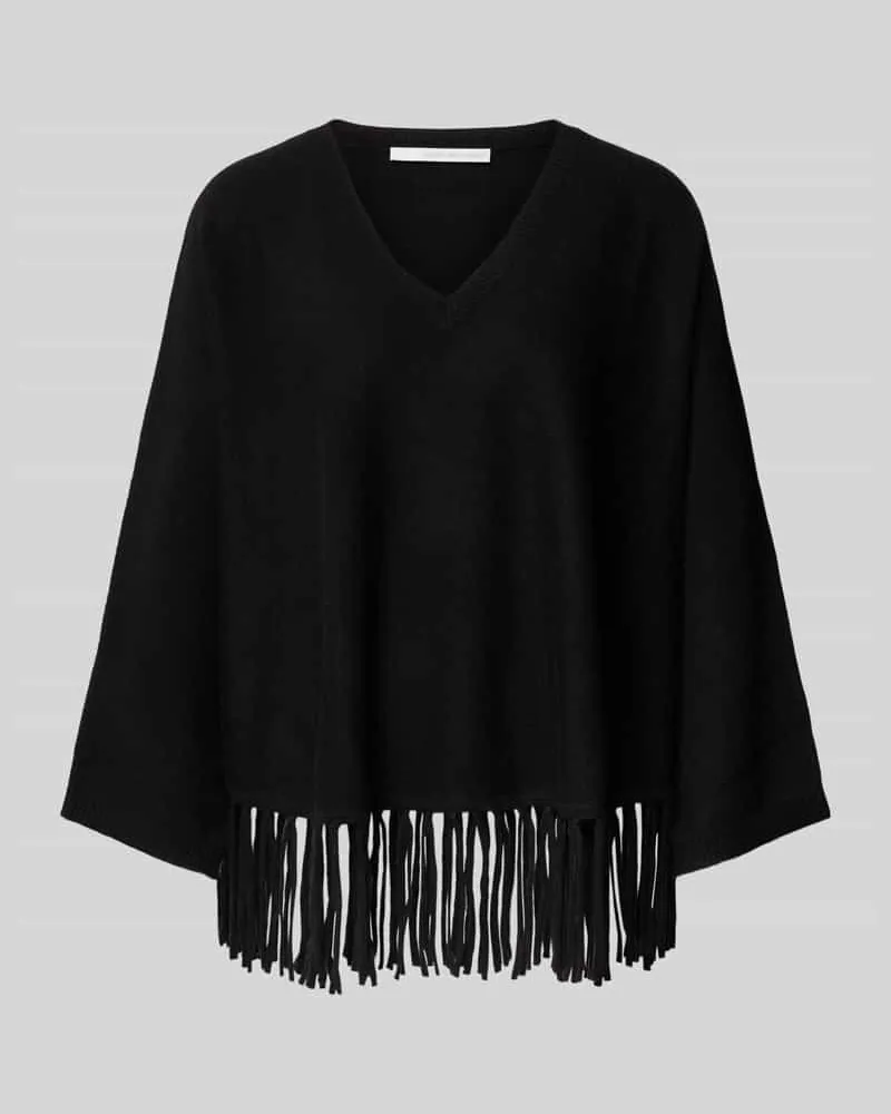 Herzen's Angelegenheit Poncho aus Baumwoll-Kaschmir-Mix Black