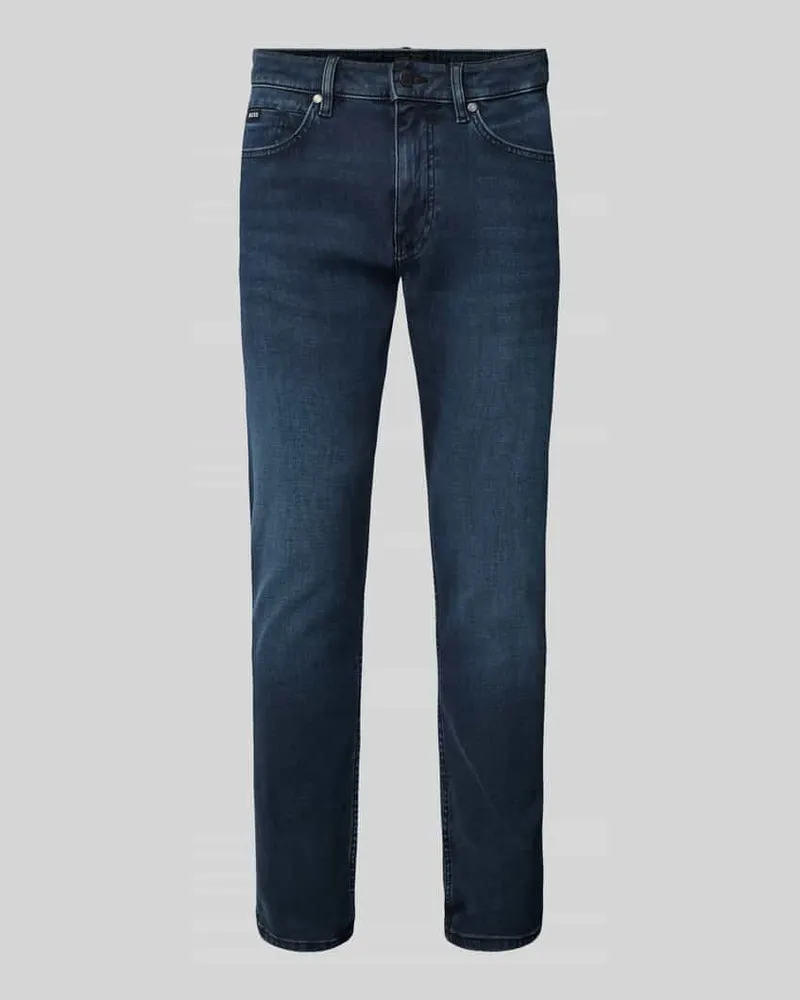 HUGO BOSS Slim Fit Jeans im 5-Pocket-Design Modell 'Delaware Marine