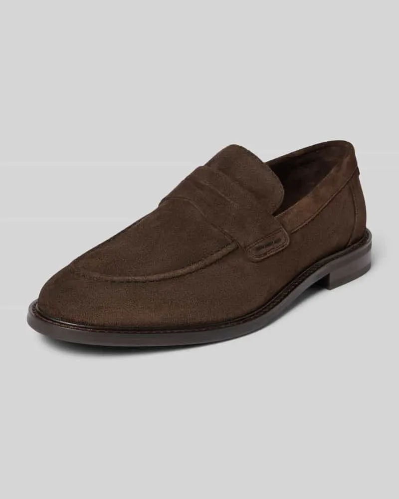 Gant Lederloafers mit Blockabsatz Modell 'Lozham Dunkelbraun