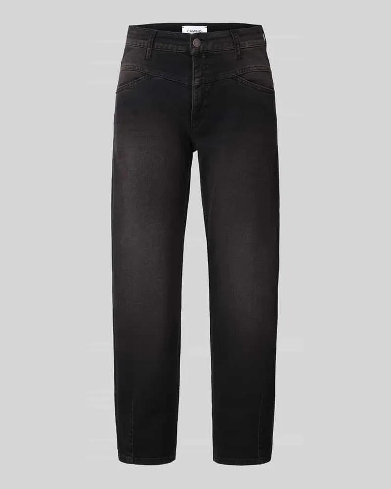 Cambio Barrel Jeans aus Baumwoll-Mix Modell 'ELIN Dunkelbraun
